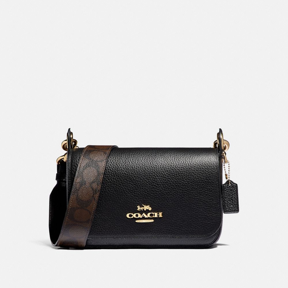 COACH F77979 Small Jes Messenger With Signature Canvas Strap IM/BLACK