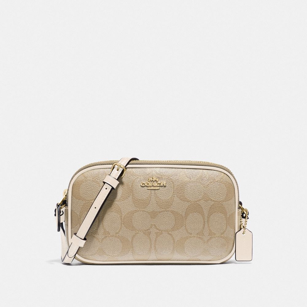 CROSSBODY POUCH IN SIGNATURE CANVAS - IM/LIGHT KHAKI/CHALK - COACH F77996