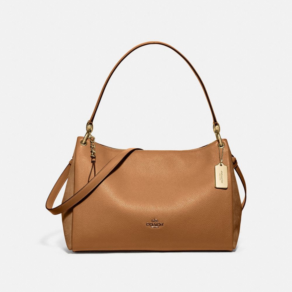 MIA SHOULDER BAG - F77999 - LIGHT SADDLE/GOLD