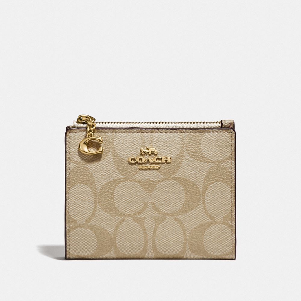 COACH F78002 - SNAP CARD CASE IN SIGNATURE CANVAS IM/LIGHT KHAKI CHALK