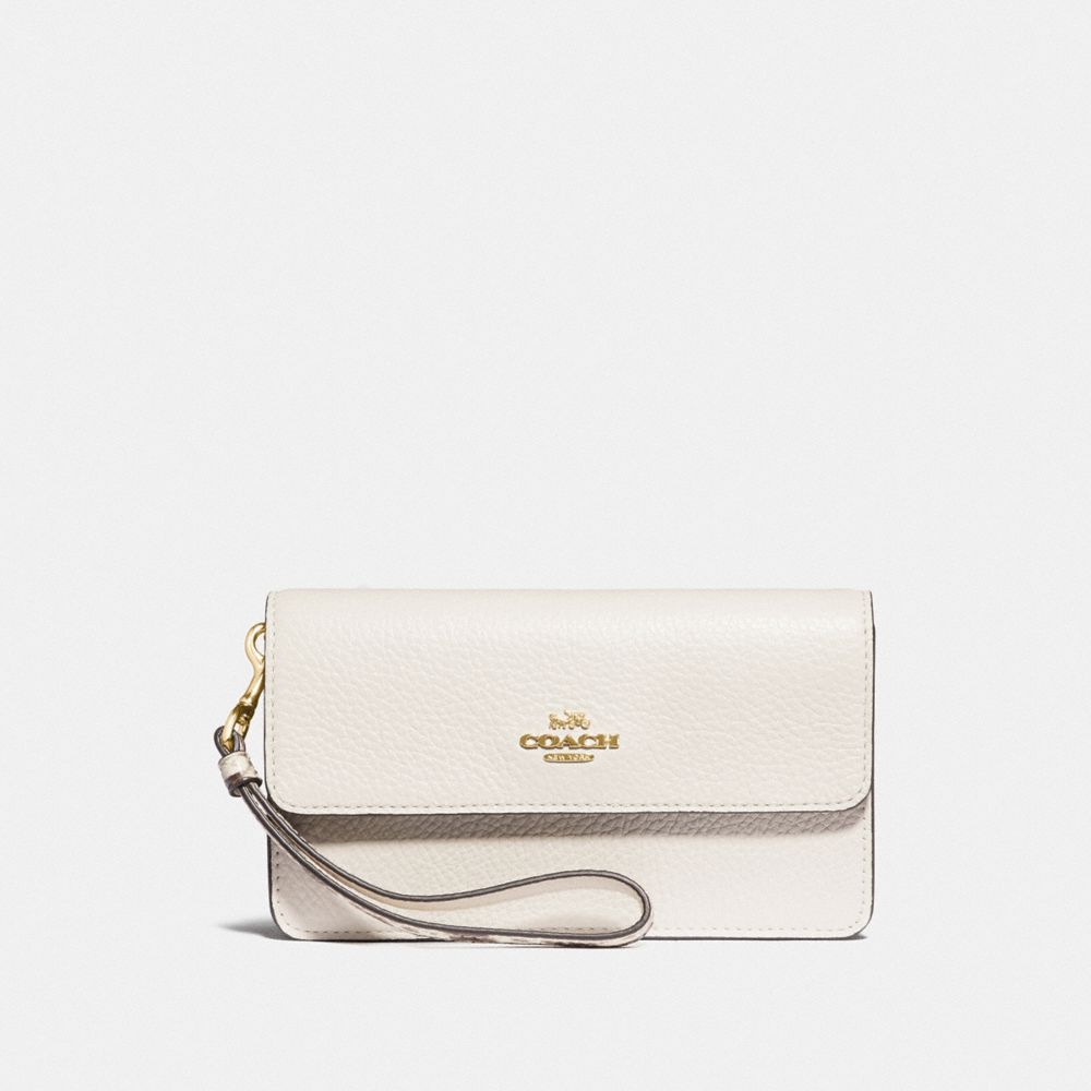 COACH F78010 FOLDOVER WRISTLET WITH SIGNATURE CANVAS DETAIL KHAKI/CHALK-MULTI/GOLD