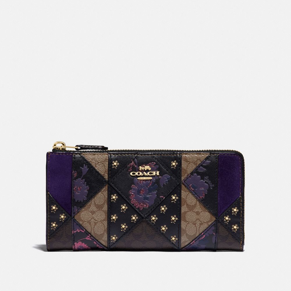 L-ZIP WALLET IN SIGNATURE PATCHWORK - IM/BLACK MULTI - COACH F78032IMA47