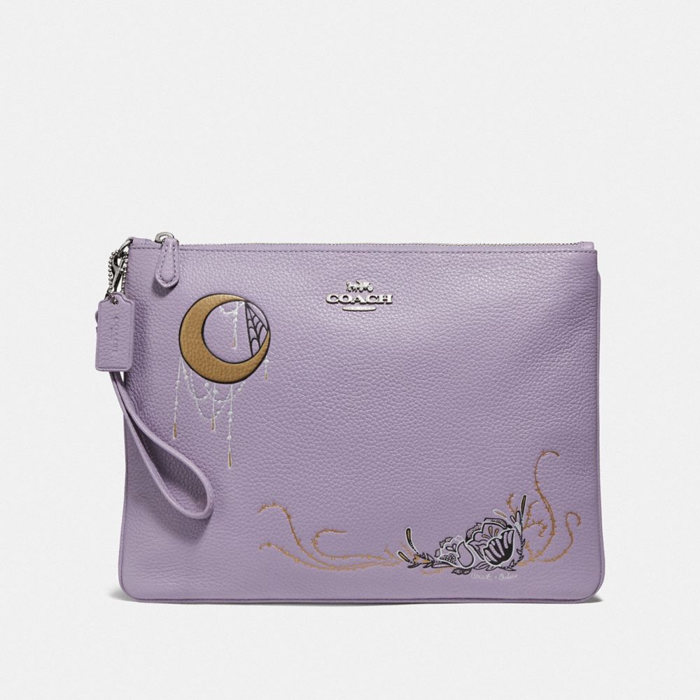 COACH F78048 LARGE WRISTLET 30 WITH CHELSEA ANIMATION LILAC-MULTI/SILVER