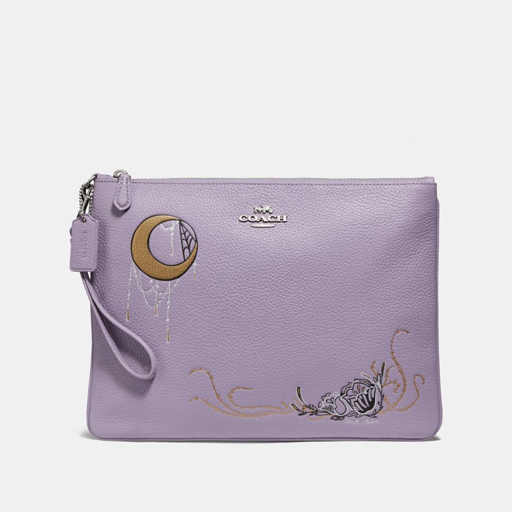 COACH F78048 LARGE WRISTLET 30 WITH CHELSEA ANIMATION LILAC MULTI/SILVER