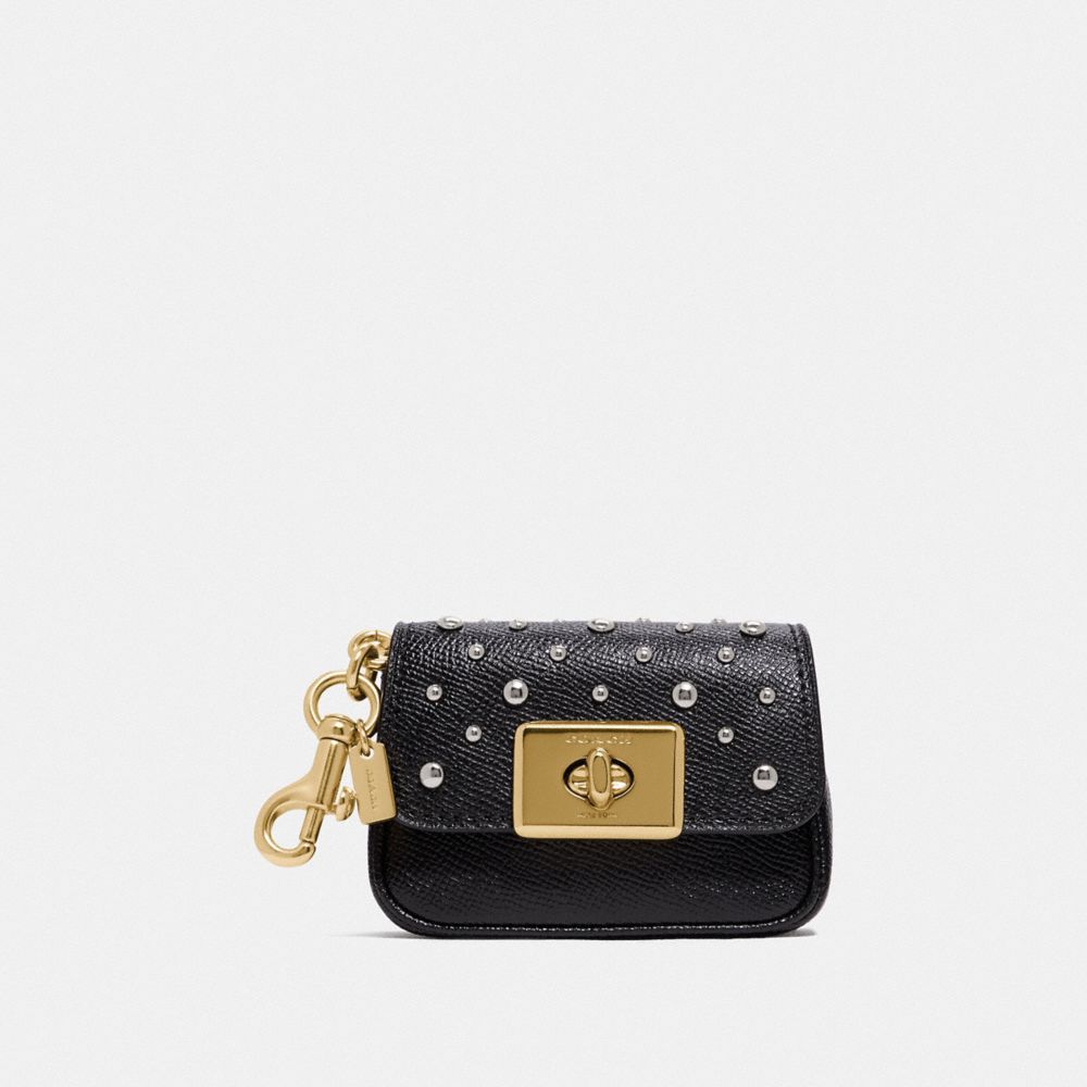 COACH F78051IMBLK Mini Cassidy Coin Case With Rivets IM/BLACK