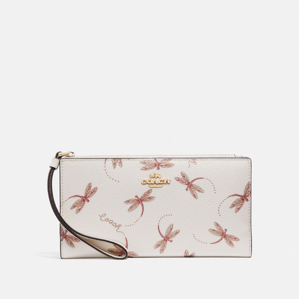 COACH F78071 - LONG WALLET WITH DRAGONFLY PRINT IM/CHALK MULTI