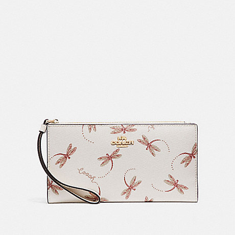 COACH F78071 LONG WALLET WITH DRAGONFLY PRINT IM/CHALK-MULTI