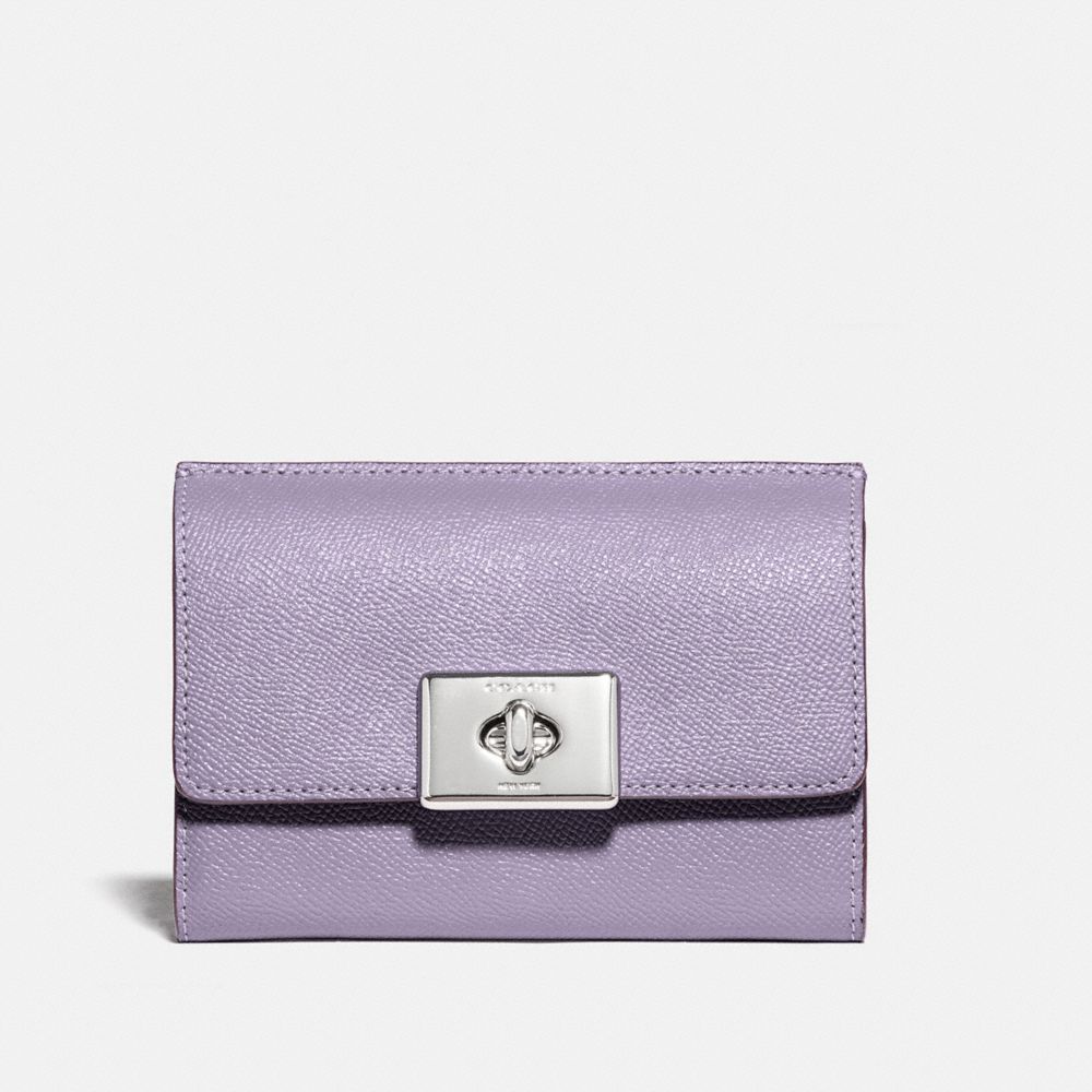 COACH F78107 Cassidy Turnlock Medium Wallet SV/LILAC