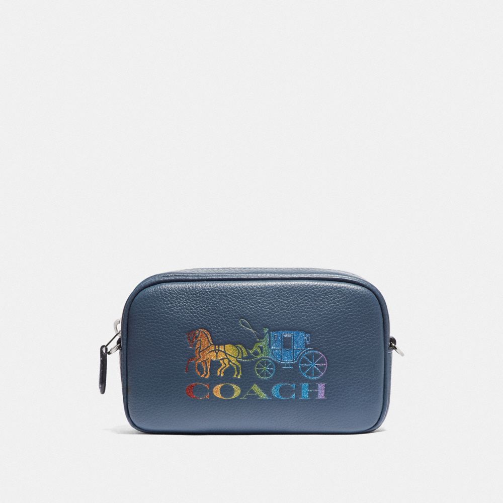 COACH F78131 JES CONVERTIBLE BELT BAG WITH RAINBOW HORSE AND CARRIAGE DENIM/MULTI/SILVER