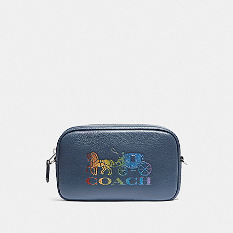 COACH F78131 JES CONVERTIBLE BELT BAG WITH RAINBOW HORSE AND CARRIAGE DENIM/MULTI/SILVER