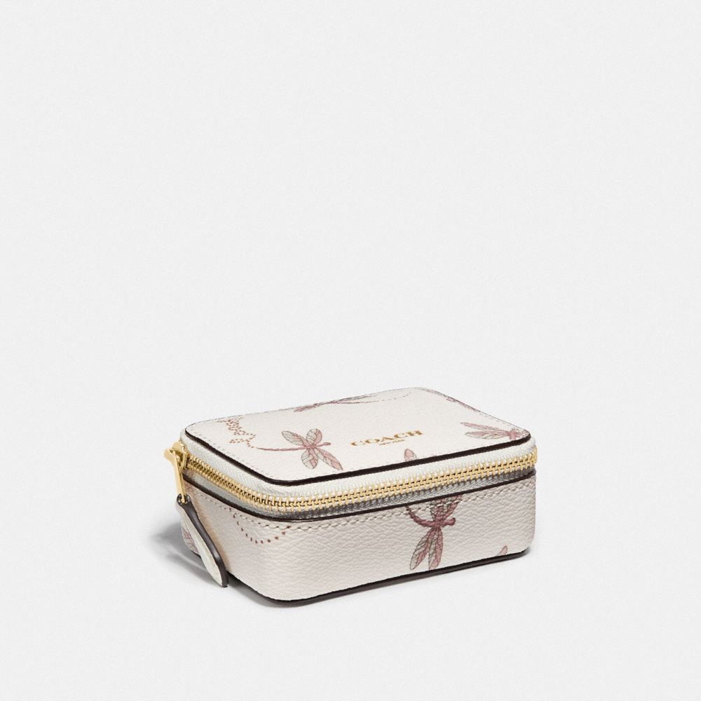 TRIPLE PILL BOX WITH DRAGONFLY PRINT - F78142 - IM/CHALK MULTI