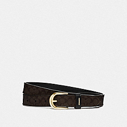 COACH F78179 - CLASSIC BELT IN SIGNATURE CANVAS CHESTNUT/BLACK/GOLD