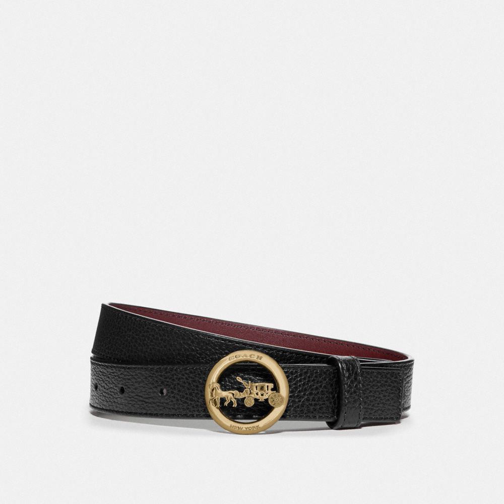 HORSE AND CARRIAGE BELT - F78181 - BLACK/WINE
