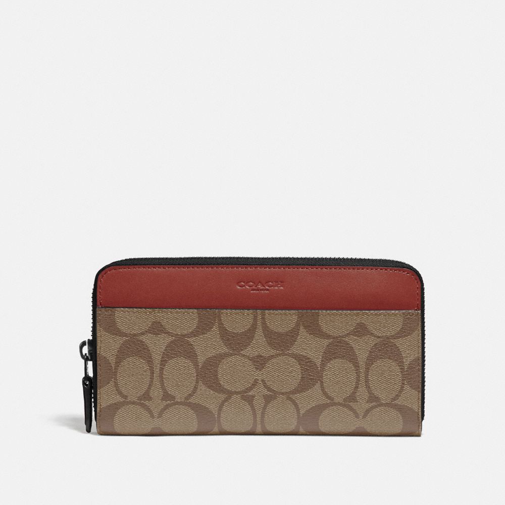 COACH F78202 Accordion Wallet In Colorblock Signature Canvas QB/TAN TERRACOTTA