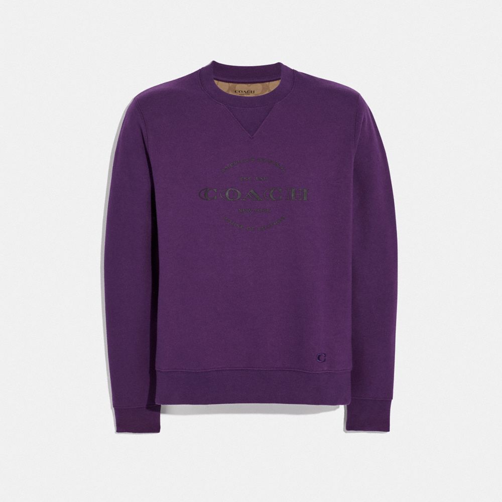 COACH SWEATSHIRT - DARK PURPLE - COACH F78298