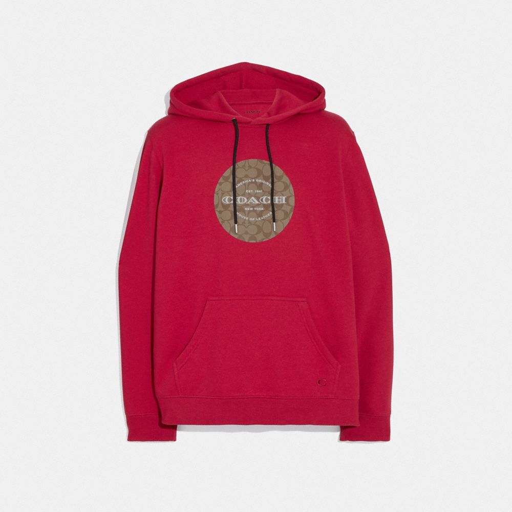 COACH PULLOVER HOODIE - RED - F78299