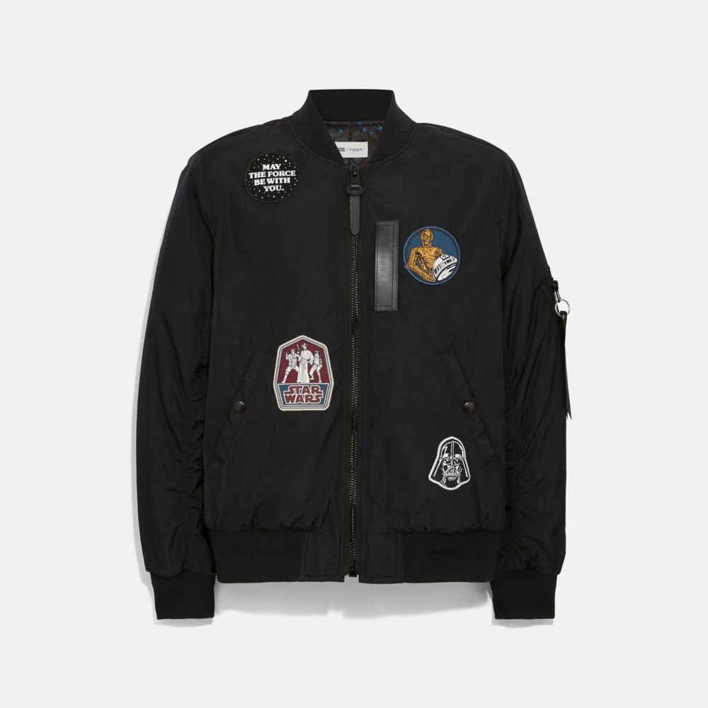 STAR WARS X COACH REVERSIBLE MA-1 JACKET WITH PATCHES - BLACK - COACH F78455