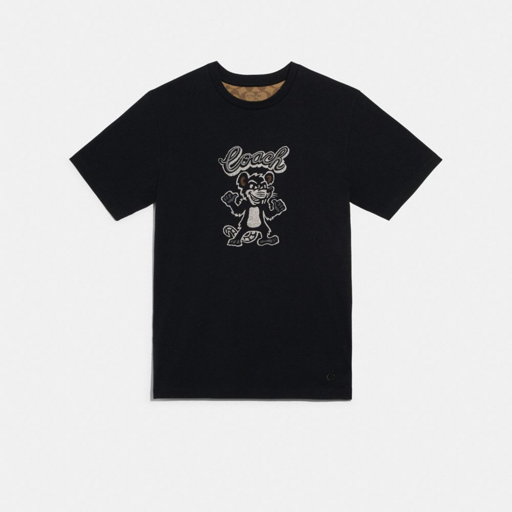 COACH PARTY RAT T-SHIRT - BLACK - F78463