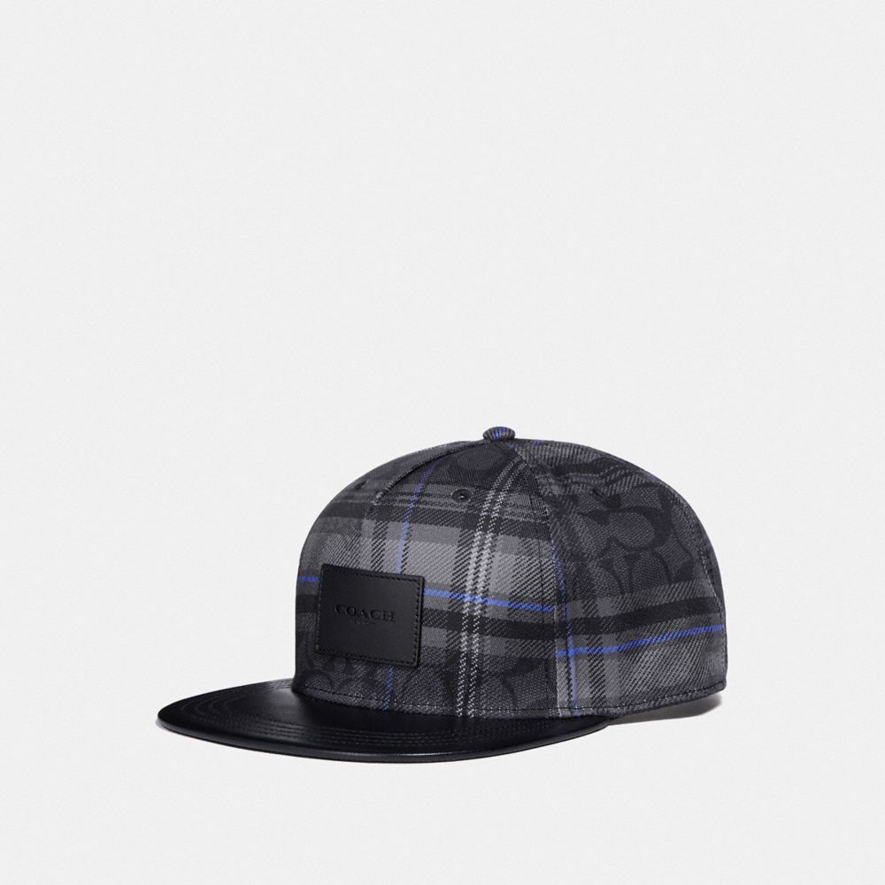 COACH FLAT BRIM HAT - SIG C PLAID - F78492