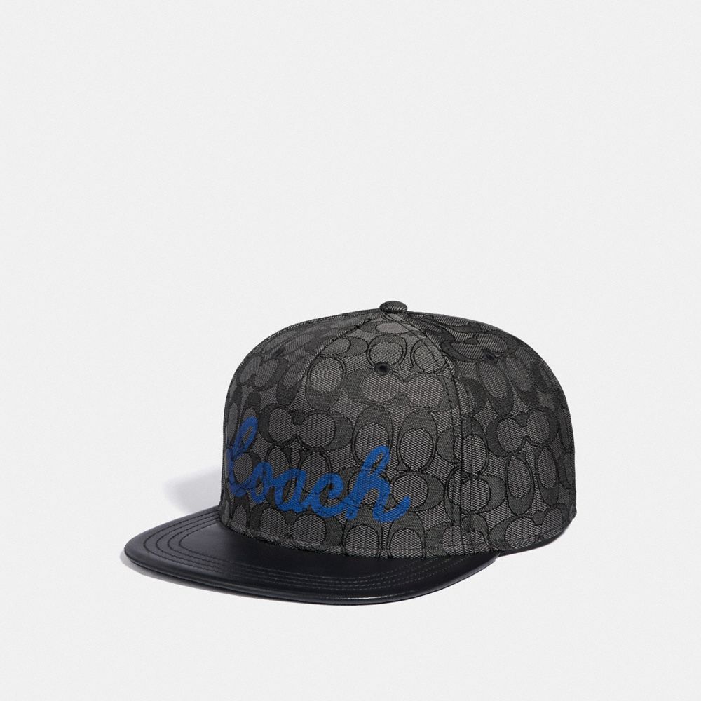 COACH F78493 - TRANSLUCENT SIGNATURE FLAT BRIM HAT - GRAPHITE SIGNATURE ...