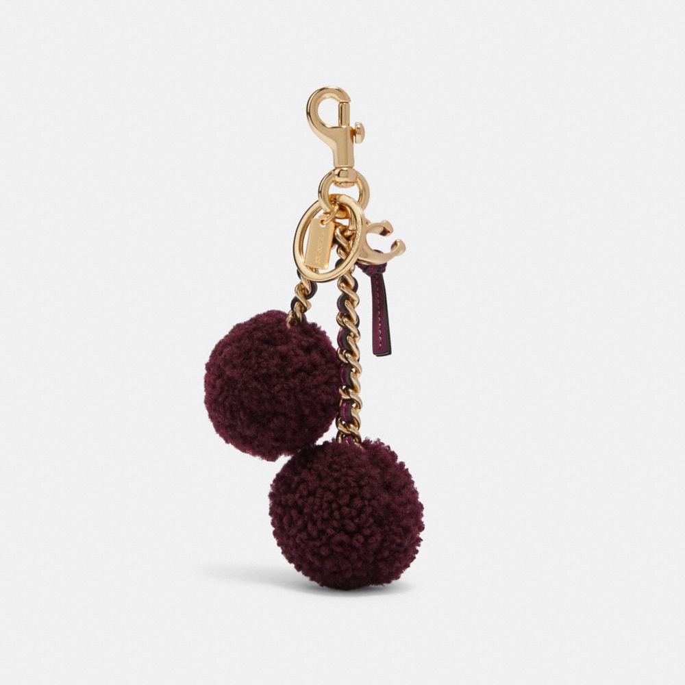 COACH F78516 POM POM BAG CHARM GD/DARK BERRY