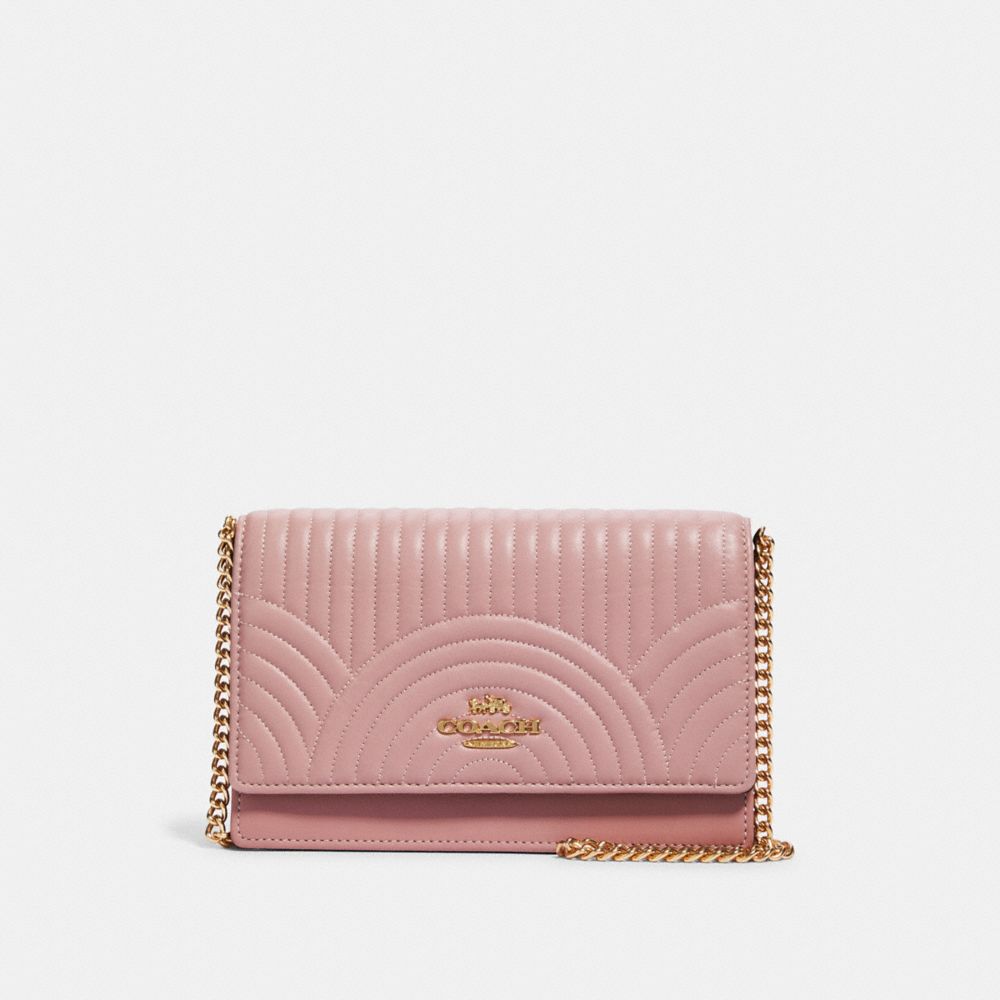 COACH F78527 Flap Belt Bag With Art Deco Quilting IM/PINK