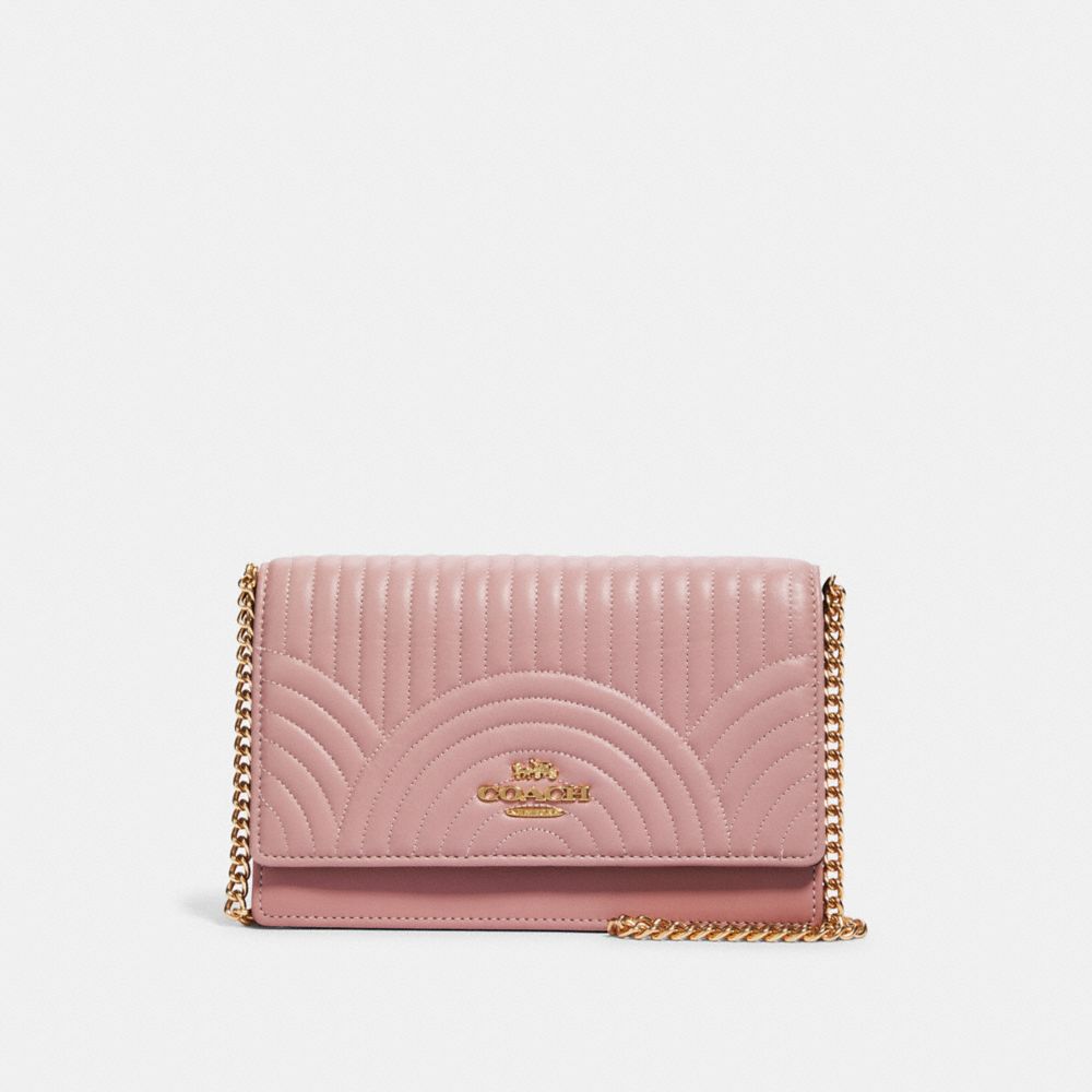 COACH FLAP BELT BAG WITH ART DECO QUILTING - IM/PINK - F78527