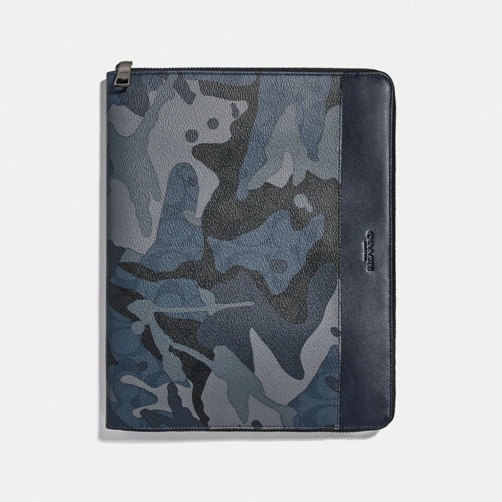 COACH TECH CASE IN SIGNATURE CANVAS WITH CAMO PRINT - BLUE MULTI/BLACK ANTIQUE NICKEL - F78678