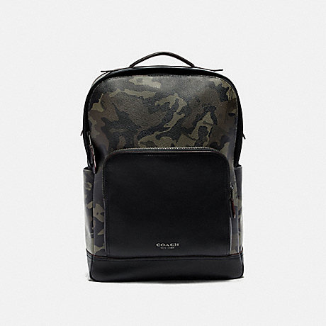 COACH GRAHAM BACKPACK WITH CAMO PRINT - GREEN/BLACK ANTIQUE NICKEL - F78726