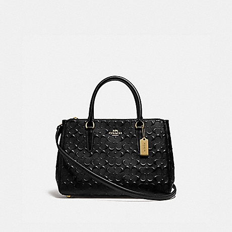 COACH SURREY CARRYALL IN SIGNATURE LEATHER - BLACK/IMITATION GOLD - F78751