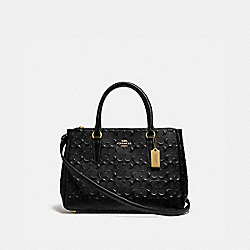 COACH SURREY CARRYALL IN SIGNATURE LEATHER - BLACK/IMITATION GOLD - F78751