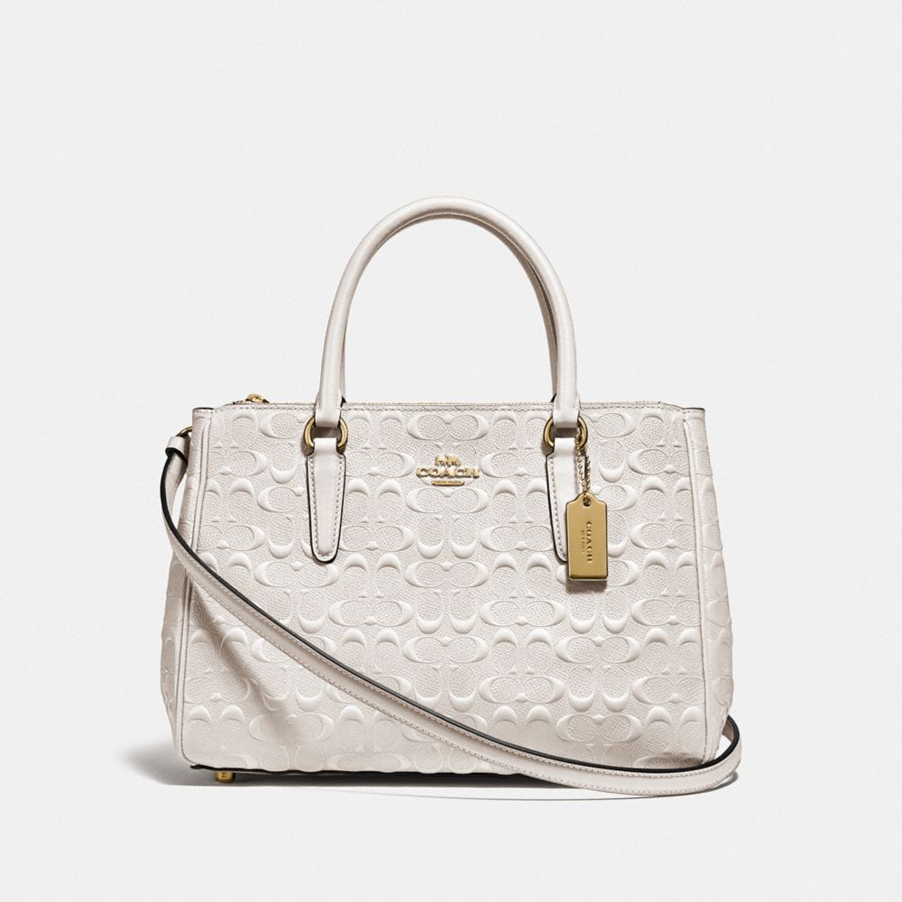 SURREY CARRYALL IN SIGNATURE LEATHER - F78751 - CHALK/IMITATION GOLD