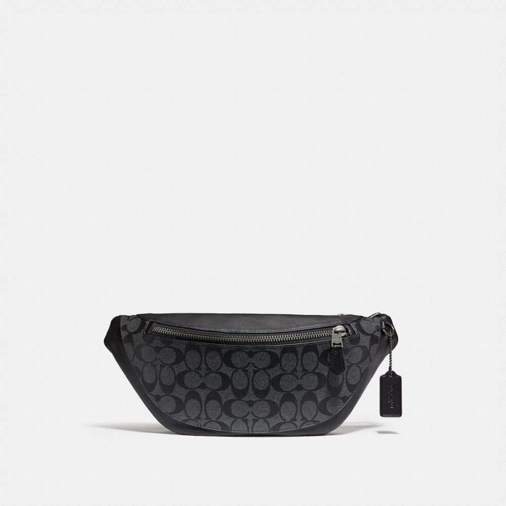 COACH F78777 Warren Belt Bag In Signature Canvas CHARCOAL/BLACK/BLACK ANTIQUE NICKEL