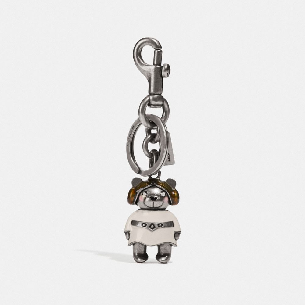 COACH STAR WARS X COACH PRINCESS LEIA BEAR BAG CHARM - SV/CHALK - F78815