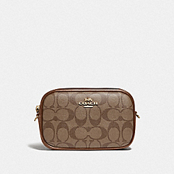 COACH CONVERTIBLE BELT BAG IN SIGNATURE CANVAS - KHAKI/SADDLE 2/GOLD - F79209