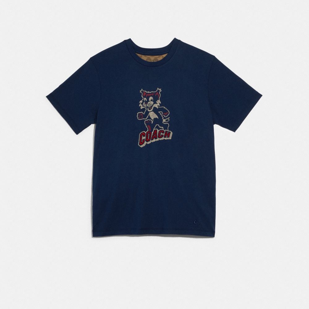 COACH PARTY CAT T-SHIRT - NAVY - F79215