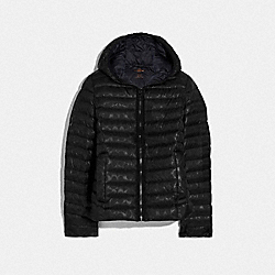 COACH F79480 Packable Signature Embossed Down Jacket BLACK