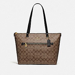 COACH F79609 - GALLERY TOTE IN SIGNATURE CANVAS IM/KHAKI/BLACK