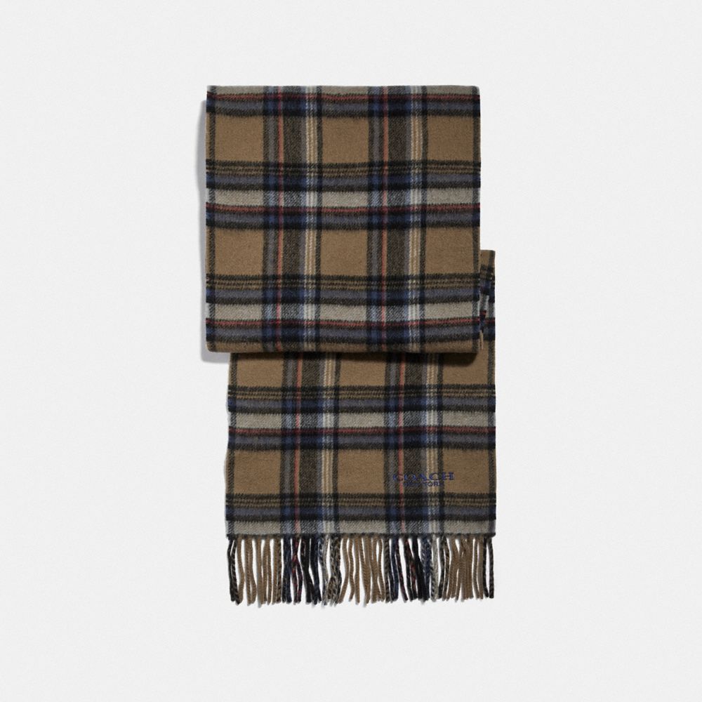 COACH F79671 SIGNATURE PLAID SCARF KHAKI-MULTI