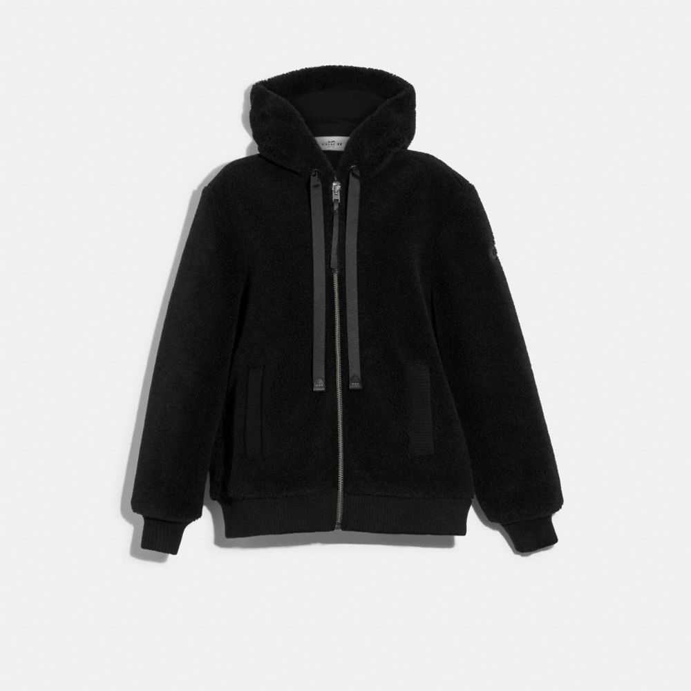 COACH F79692 - TEDDY BEAR ZIP HOODIE BLACK