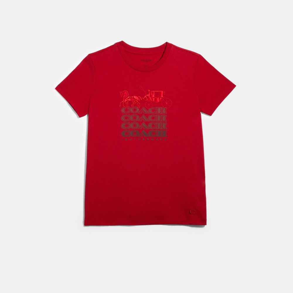 COACH COACH T-SHIRT - RED - F79700