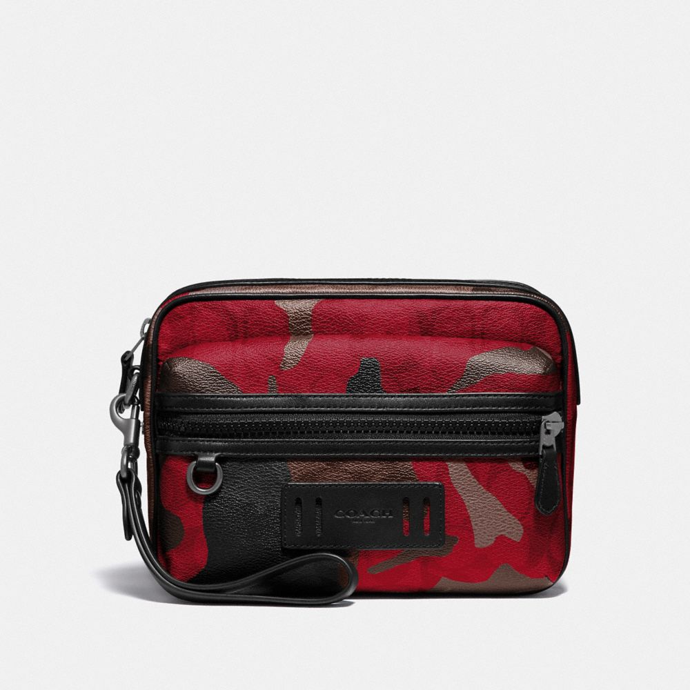 COACH F79776QBFCG - TERRAIN POUCH IN SIGNATURE CANVAS WITH CAMO PRINT QB/OXBLOOD MULTI