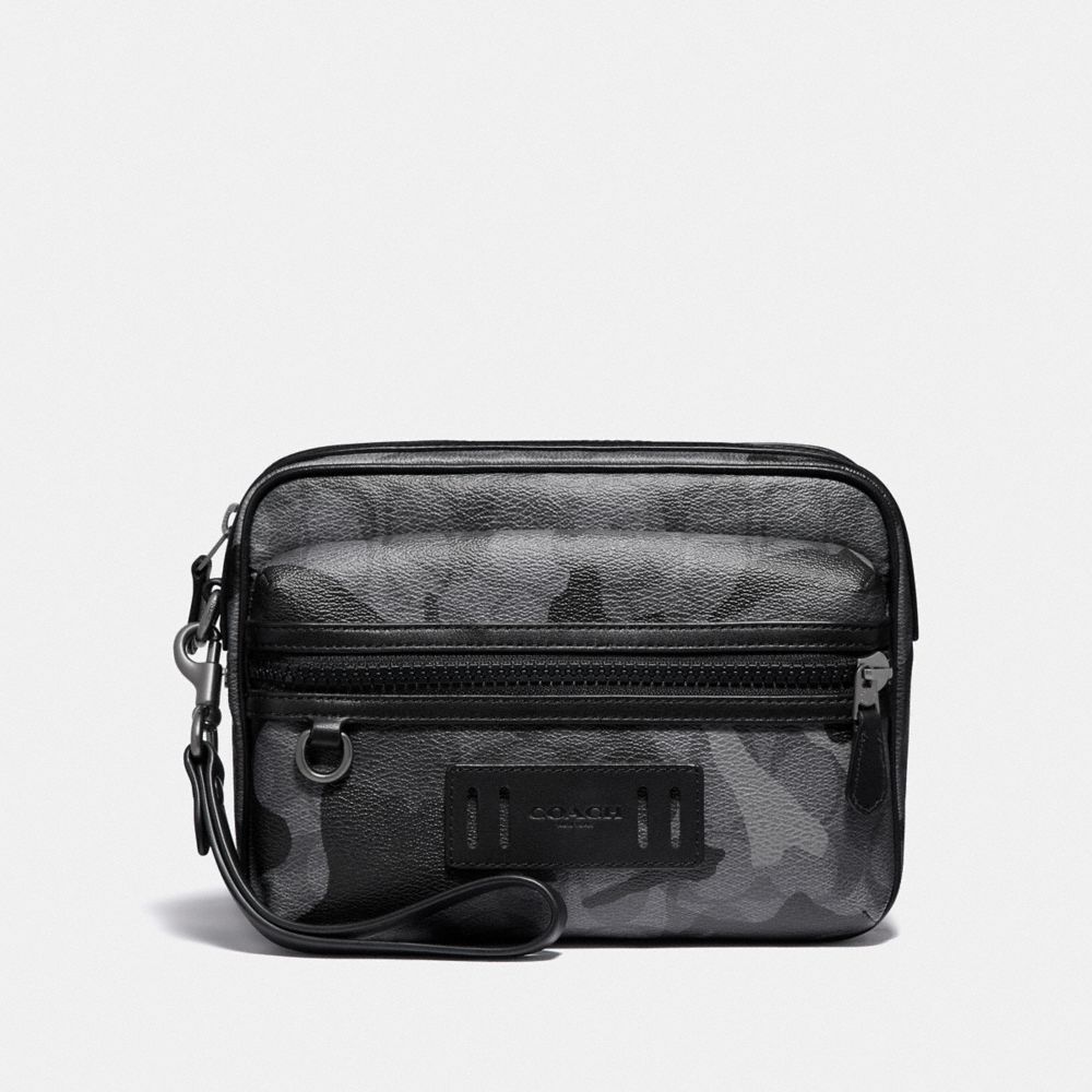 TERRAIN POUCH IN SIGNATURE CANVAS WITH CAMO PRINT - QB/GREY MULTI - COACH F79776