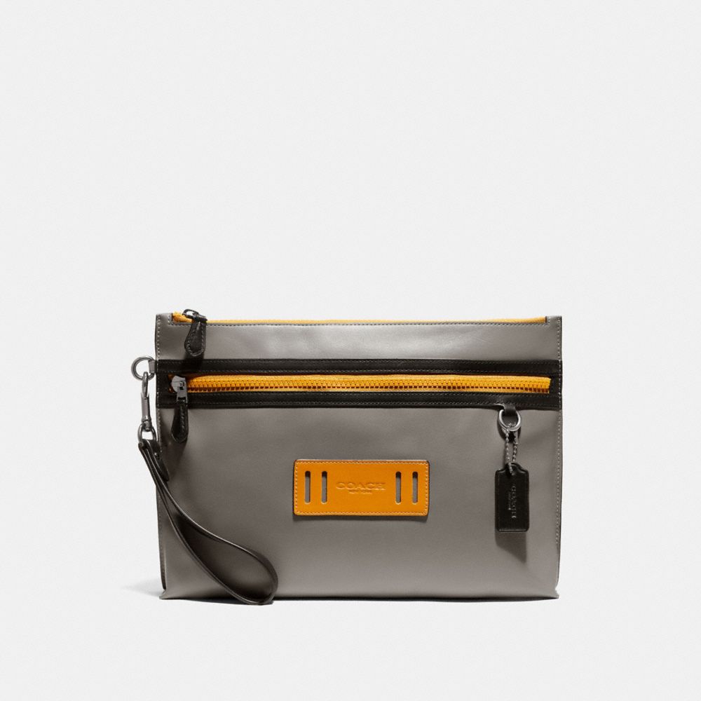 CARRYALL POUCH IN COLORBLOCK - QB/HEATHER GREY/AMBER MULTI - COACH F79780