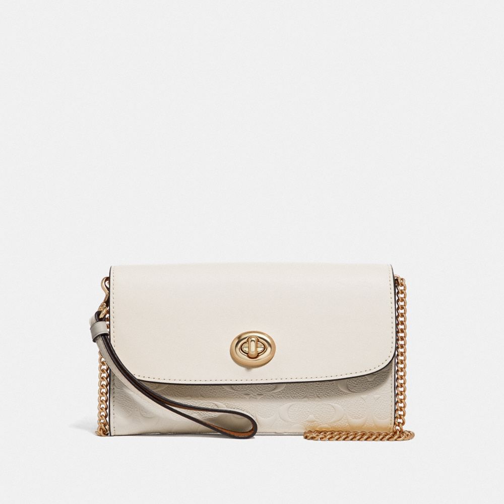 CHAIN CROSSBODY IN SIGNATURE LEATHER - F79788 - CHALK/IMITATION GOLD