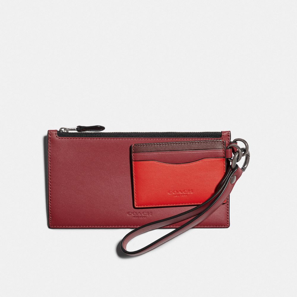 COACH F79797QBPL6 SLG TRIO IN COLORBLOCK QB/SOFT-RED/-HOT-RED-MULTI