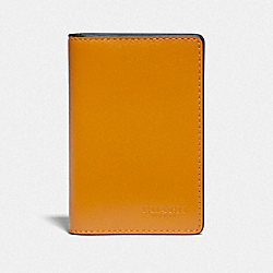 COACH F79802 Card Wallet In Colorblock QB/HEATHER GREY/AMBER MULTI