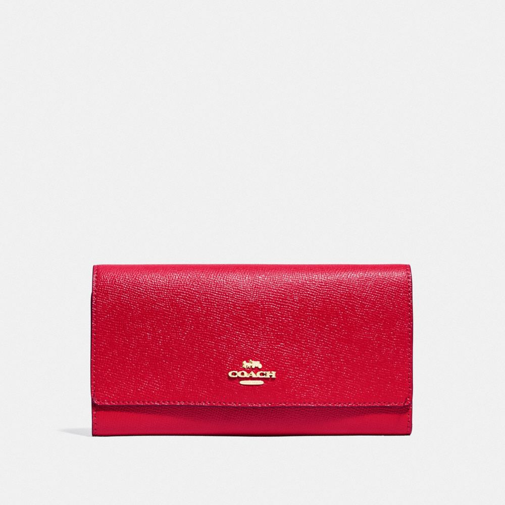 COACH F79868 TRIFOLD WALLET IM/BRIGHT-RED