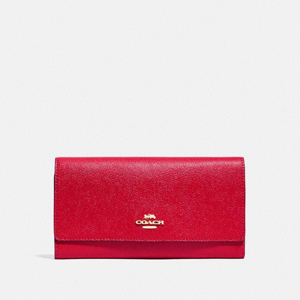 COACH F79868 TRIFOLD WALLET IM/BRIGHT RED