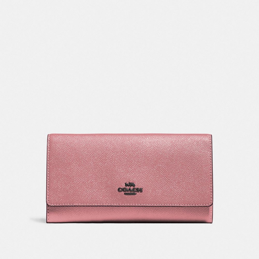 TRIFOLD WALLET - F79868 - QB/METALLIC DARK BLUSH